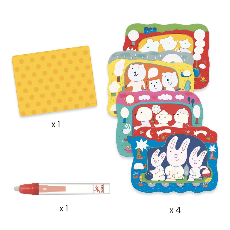 Wodne kolorowanki Ukryte na Drodze - Djeco