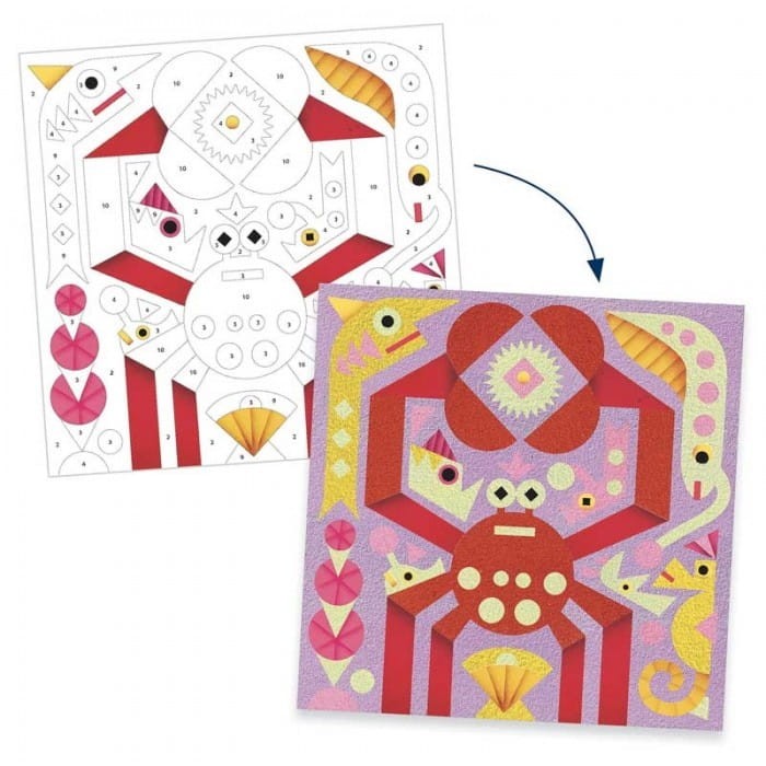 Zestaw Artystyczny z Kolorowane Piaskiem Ocean - Djeco