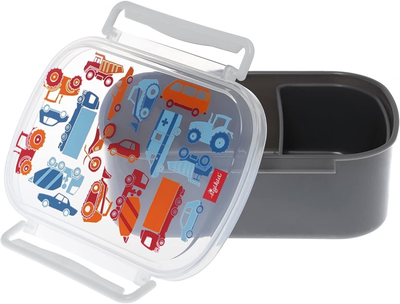 Lunchbox śniadaniówka Pojazdy szara - sigikid
