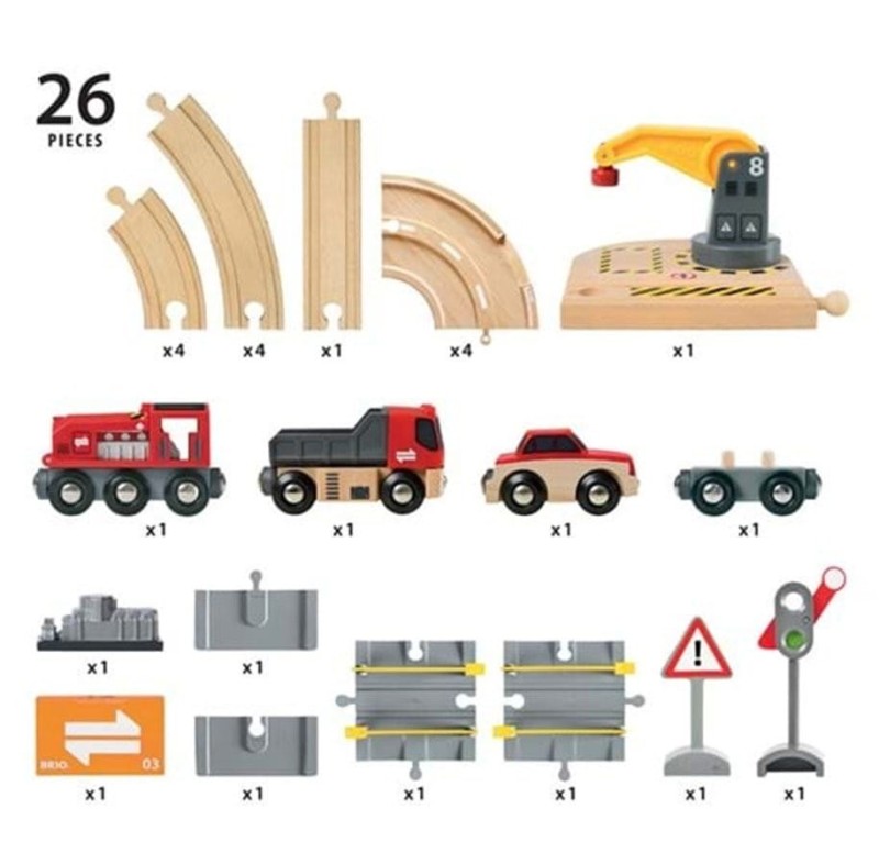 Drewniana Kolejka z Żurawiem 26 el. 33208 - Brio