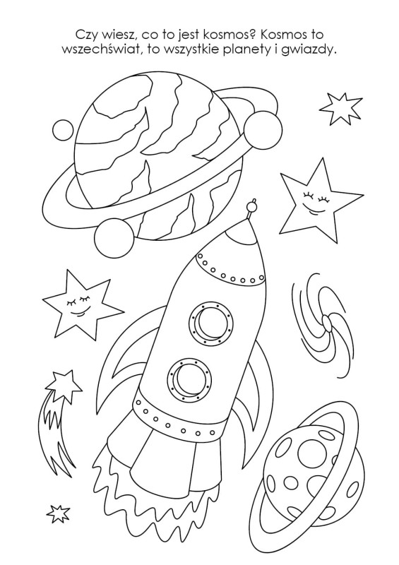 Kolorowanka z naklejkami Kosmos - 74 naklejki