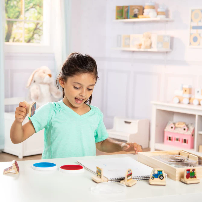 Drewniane stempelki z Uchwytem Pojazdy - Melissa & Doug