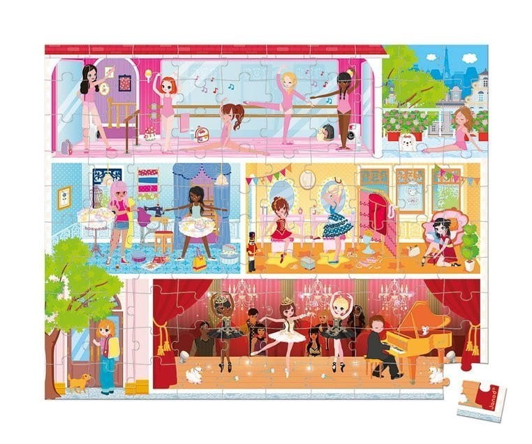 Puzzle w walizce Akademia tańca 100 elem. - Janod