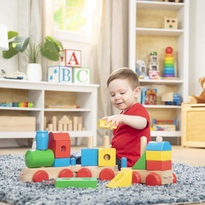 Duży Drewniany Pociąg z Klockami - Melissa and Doug
