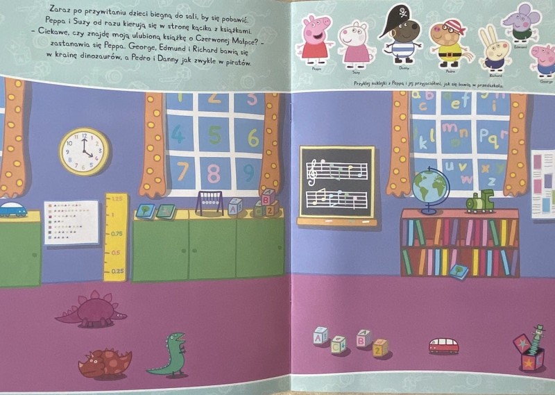 Świnka Peppa Przyklejam, odklejam. W przedszkolu jest super. Peppa Pig