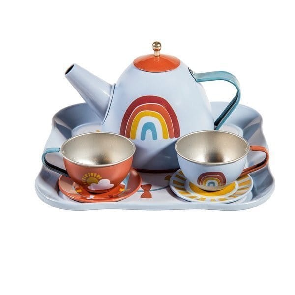 Serwis herbaciany metalowy tęczowy w Kuferku - Little Dutch