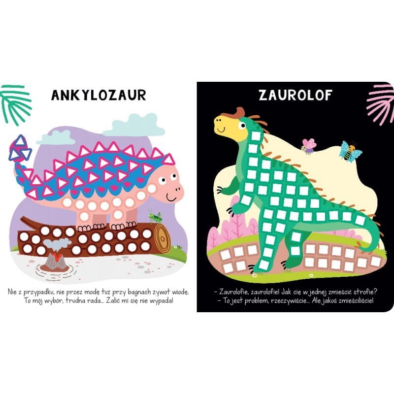Mozaiki. Dinozaury. Zabawa z naklejkami