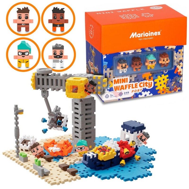 Mini waffle 248el. City Port Klocki Marioinex