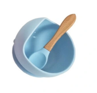 Silikonowy miseczka z przyssawką niebieska - Bi-bi