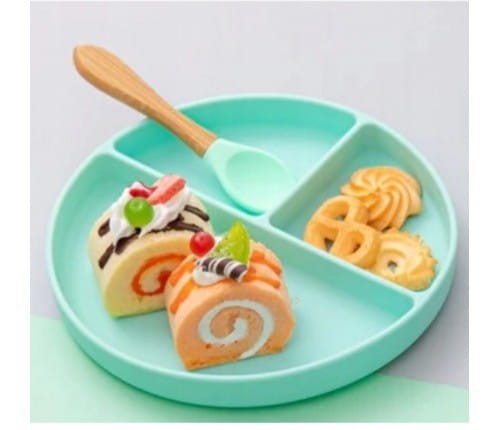 Talerzyk Silikonowy z Przyssawką Miętowy - Bi-bi