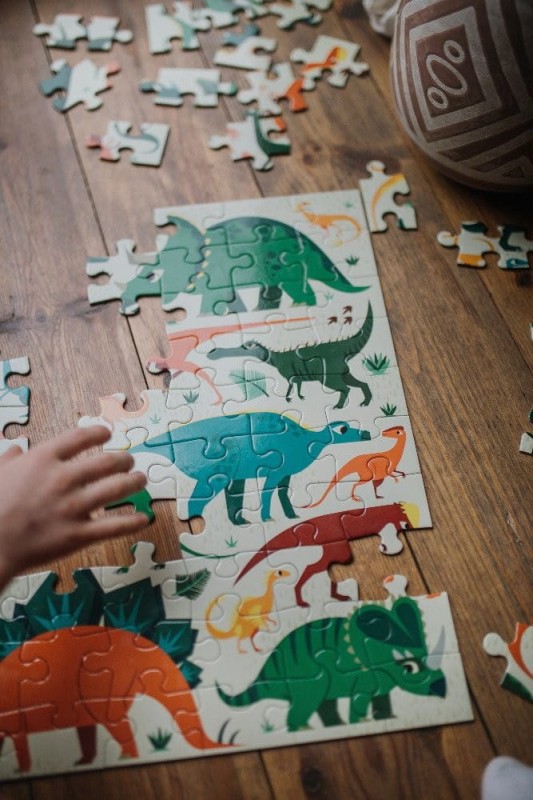 Dwustronne Puzzle Dinozaury 100 el. - Mudpuppy