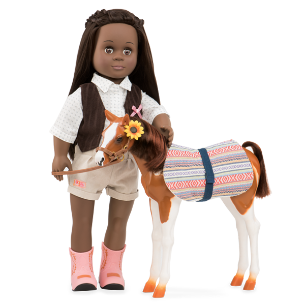 Konik źrebak 30 cm z akcesoriami Pinto Paso Fino - Our Generation