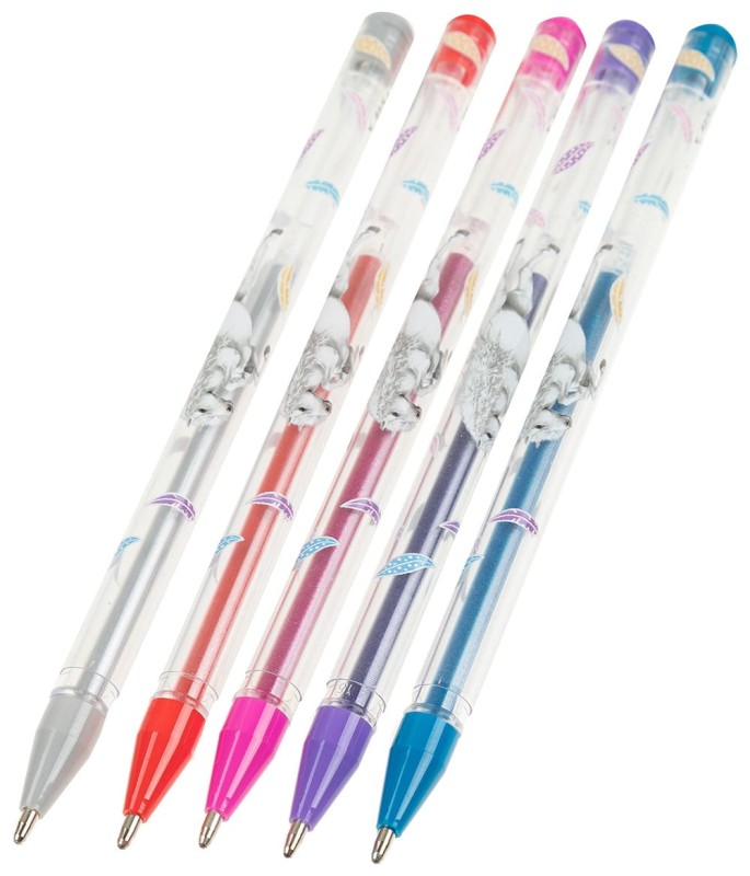 Brokatowe Długopisy Żelowe 5 kolorów - Miss Melody