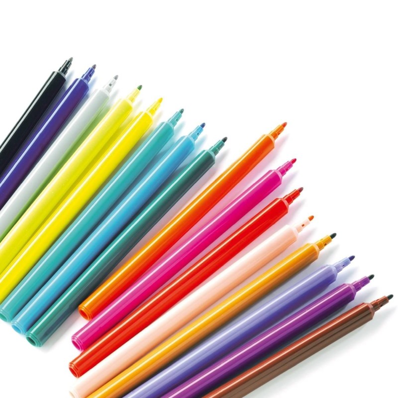 Kolorowe Pisaki 16 szt. Flamastry - Djeco