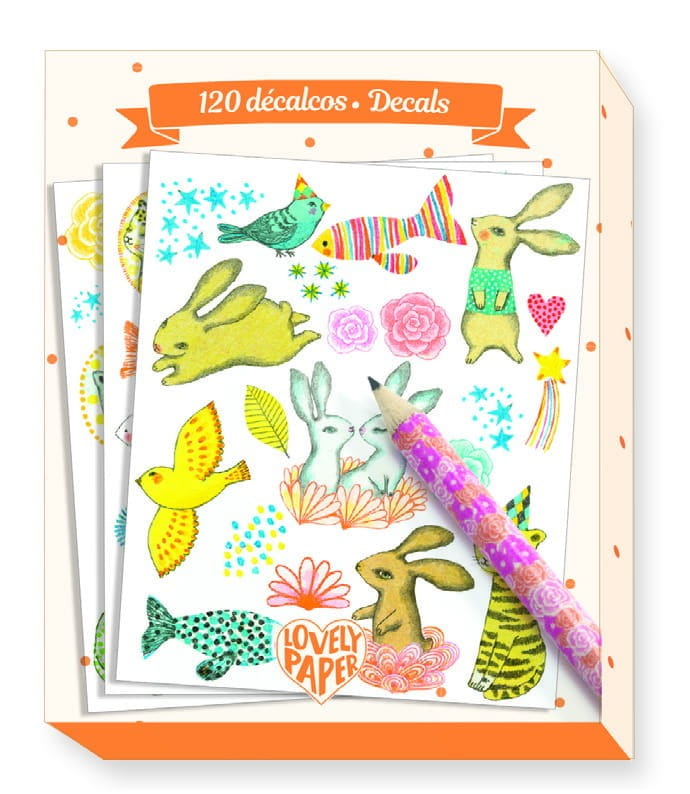 Kalkomania elodie Króliczki 120 szt. - Djeco