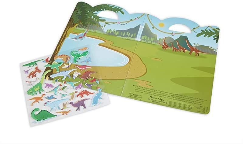 Wielorazowe Naklejki z Planszami Dinozaury - Melissa & Doug