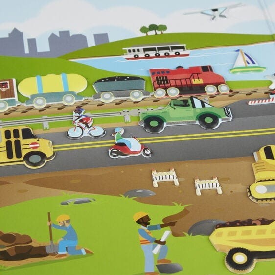 Wielorazowe Naklejki z Planszami Pojazdy - Melissa & Doug