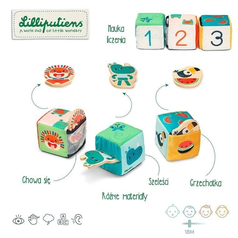 Kostki Edukacyjne do Zabawy w Chowanego - Lilliputiens