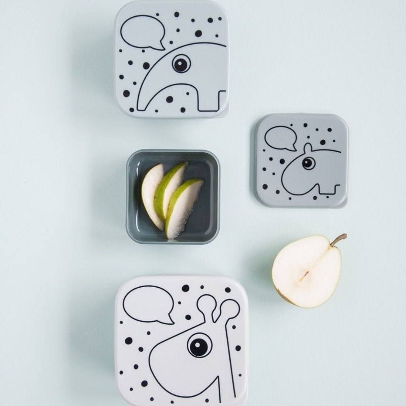 Pudełka 3 Pojemniki na Przekąski Szare Contour - Done by Deer