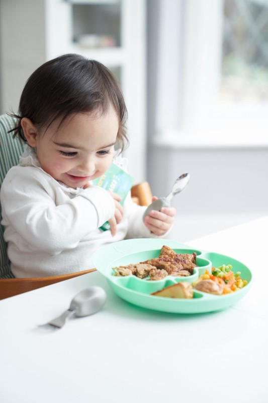 Talerzyk z Przyssawką i Przegródkami Miętowy - Nana's Manners