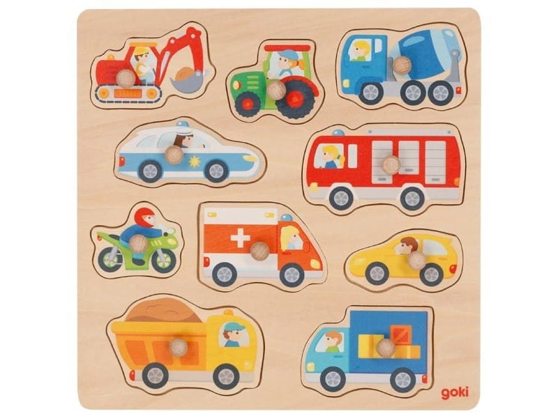 Puzzle z uchwytami Pojazdy układanka - Goki