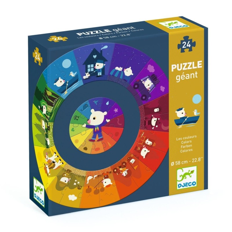 Okrągłe Puzzle Przedszkolaka Kolory - Djeco