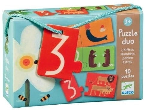 Puzzle dwuelementowe łączenie liczb i liter - Djeco