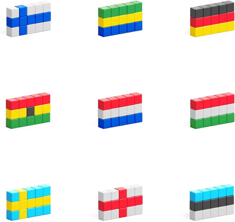 Klocki Magnetyczne Pikselowe 111 el. Flags - Pixio