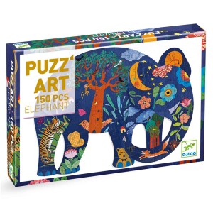 Puzzle artystyczne kształt Słoń 150 el. - Djeco