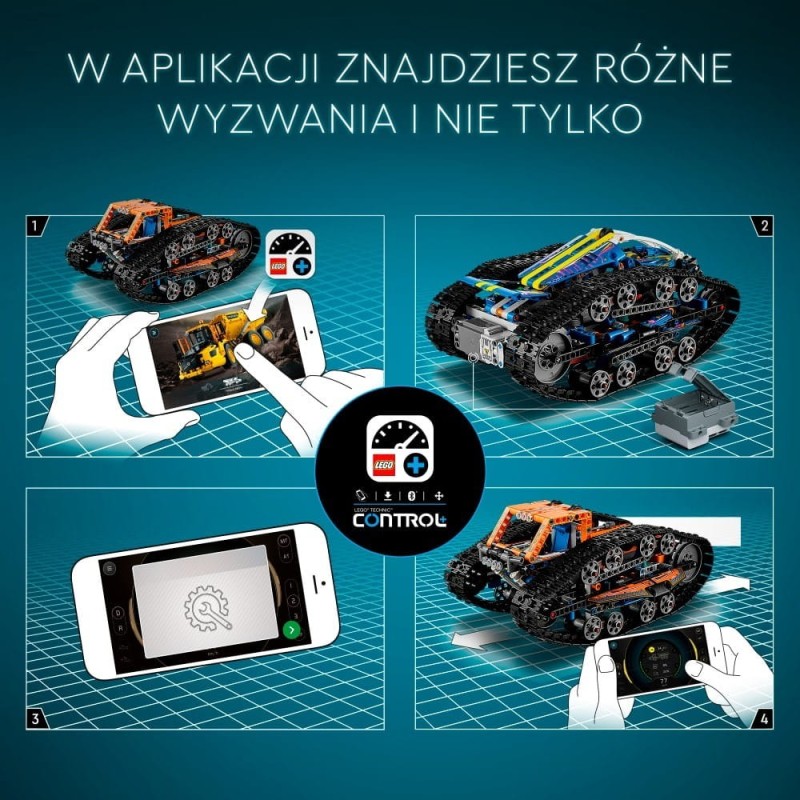 Klocki Lego Technic Zmiennokształtny pojazd sterowany przez aplikację 42140