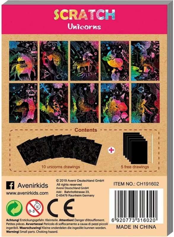 Wydrapywanki Jednorożce15 szt. Scratch - Avenir