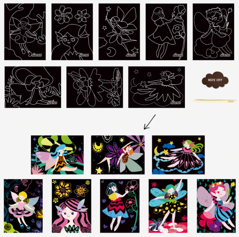 Wydrapywanki Wróżki 8 szt. My Fairy Friends - Avenir