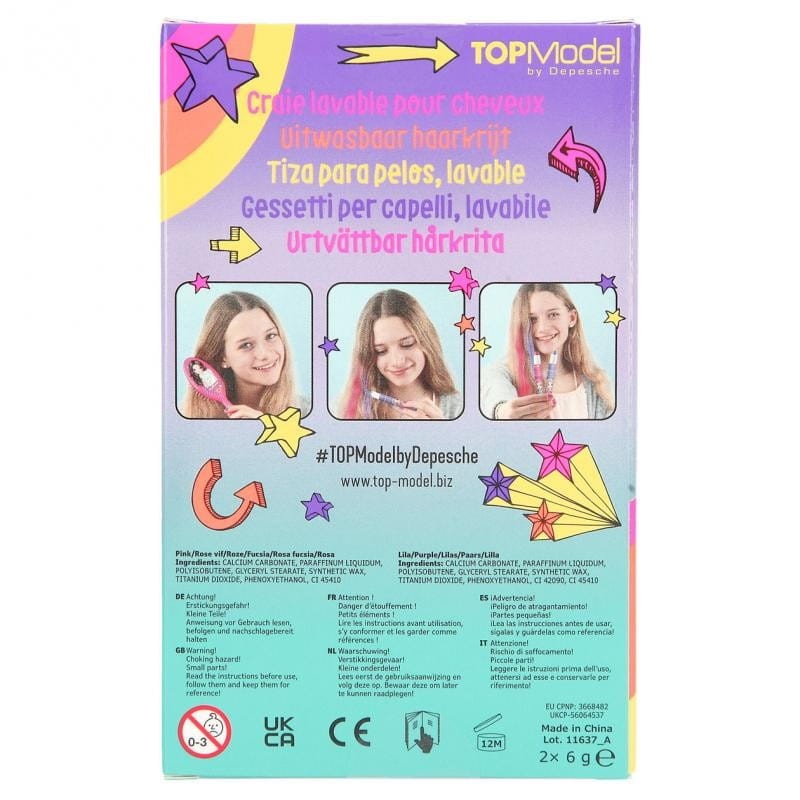 Zmywalna kreda do włosów Hair Chalk Pens róż fiolet - TOPModel
