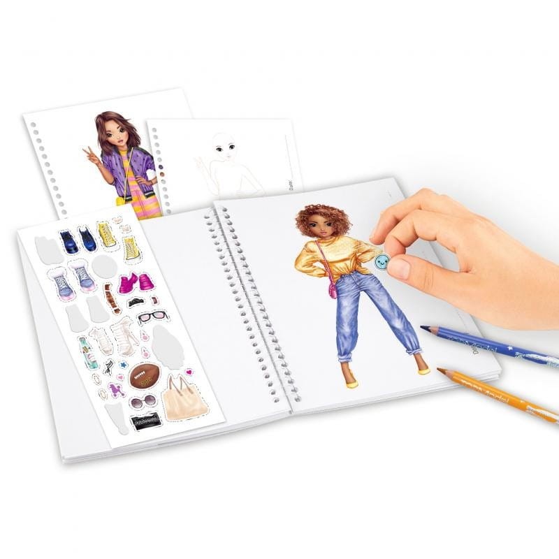 Szkicownik z Naklejkami Modelki Pocket Colouring Book - TopModel