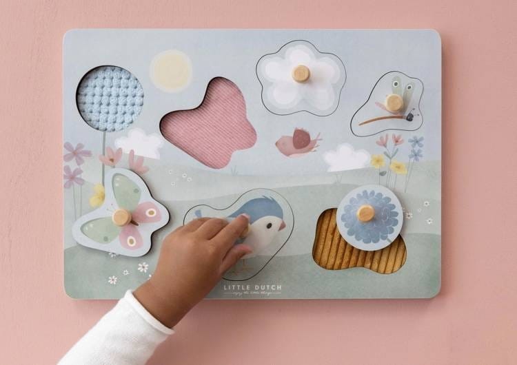 Układanka Sensoryczna Puzzle Flowers & Butterflies - Little Dutch