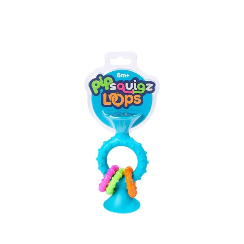 Przyssawka Grzechotka Niebieska pipSquigz - Fat Brain Toy
