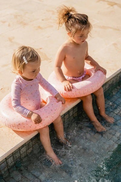 Koło do pływania 50 cm Pink Flowers - Little Dutch