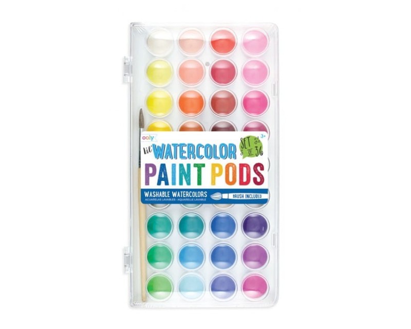 Farby Akwarelowe z Pędzelkiem 36 Kolorów - Ooly