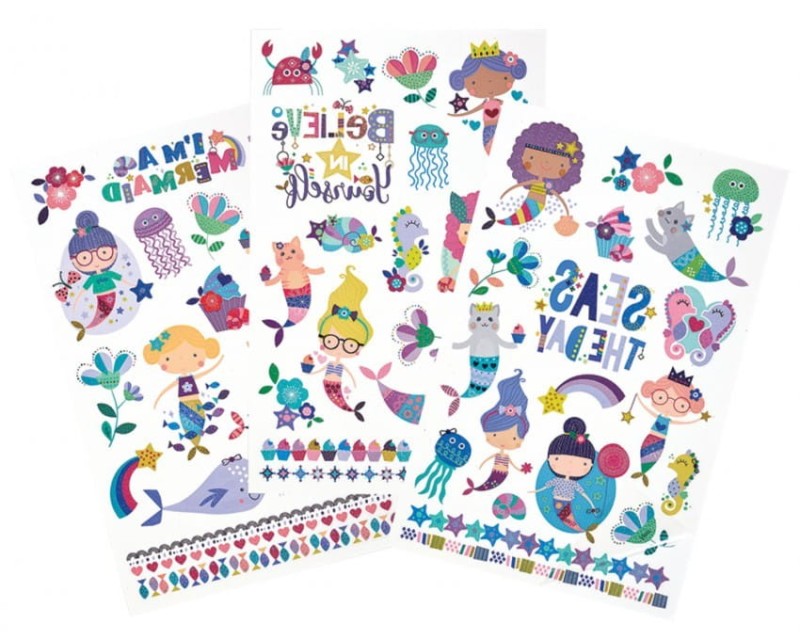 Zmywalne Tatuaże Dziecięce Syrenki - Ooly