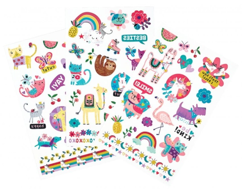 Brokatowe Tatuaże dla Dzieci Wesołe Wzory - Ooly