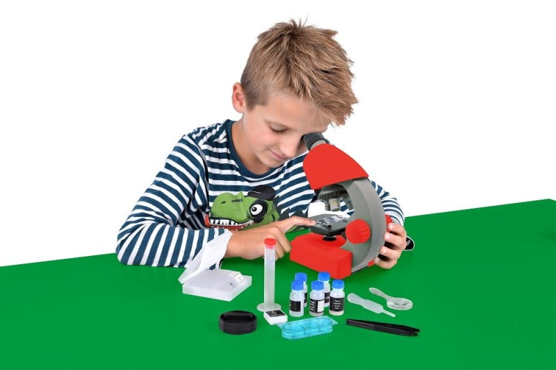 Mikroskop dla dzieci 40x-640x z Akcesoriami czerwony - Bresser Junior