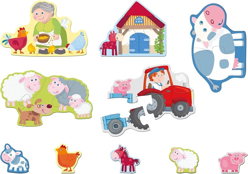 Pierwsze Puzzle 2, 3, 4 elementy Farma - Haba