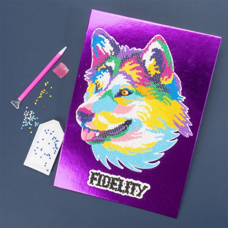 Obraz do wyklejenia diamencikami Pies Husky - DIAMANTINY LEVEL UP POP