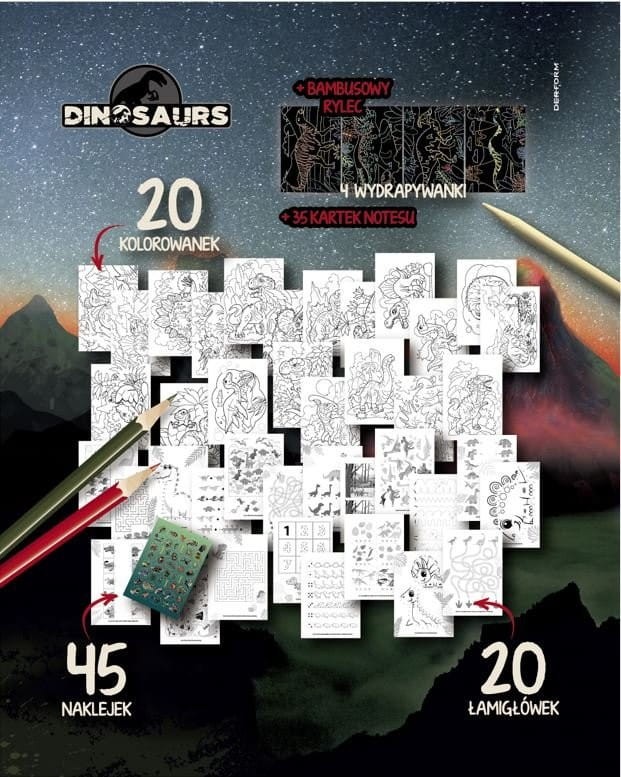 Notes Kreatywny z Wydrapywankami Dinozaur