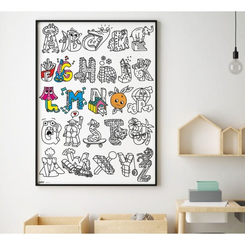 Wielka Plakat do Kolorowania Litery - omy