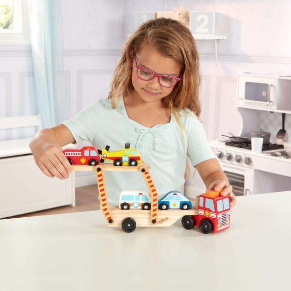 Piętrowa Ciężarówka z Pojazdami Ratunkowymi - Melissa & Doug
