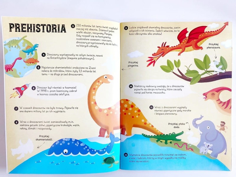 100 niesamowitych faktów o dinozaurach. Ponad 150 naklejek