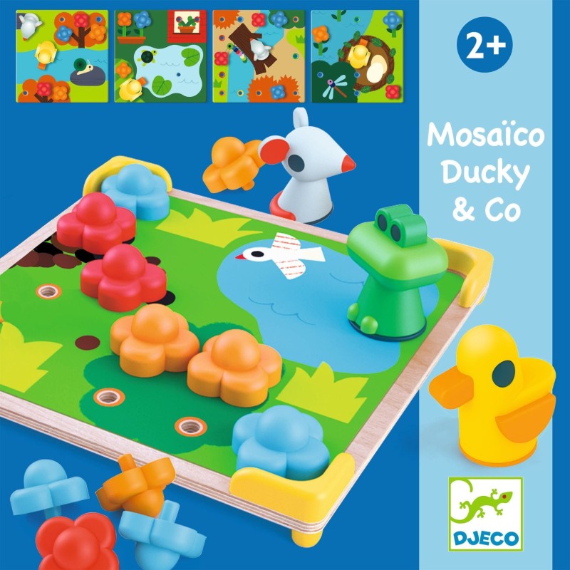 Mozaika edukacyjna układanka z dziurkami DUCKY&CO - Djeco