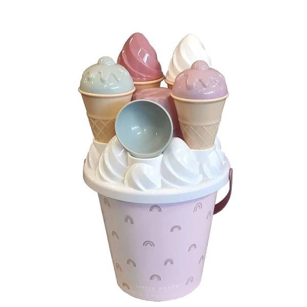 Wiaderko z Foremkami do Piasku Lody Rożki - Little Dutch