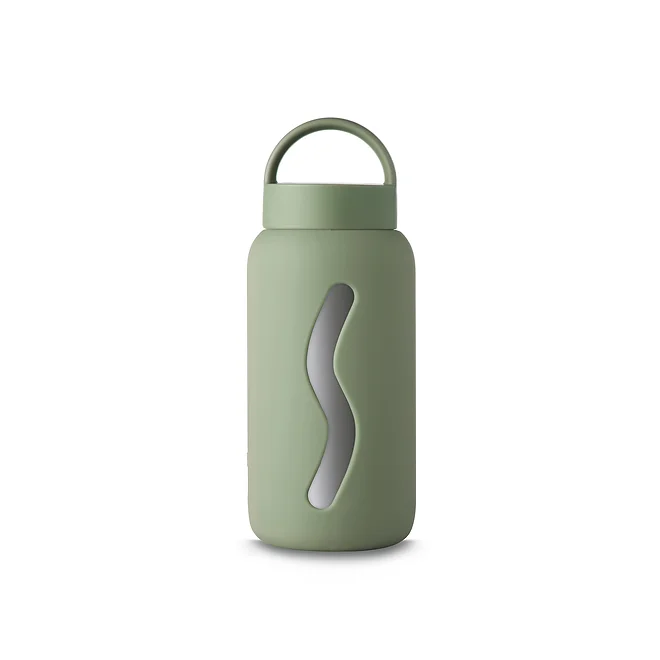 Szklana Butelka w Silikonowej Osłonie 500ml Silver Sage - Muuki